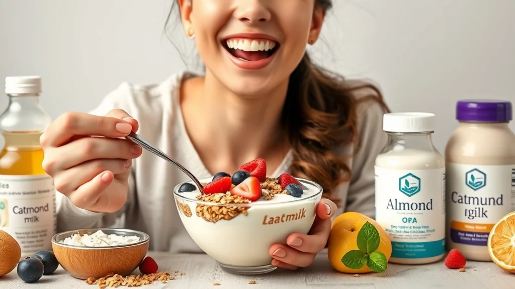 Laktoseintoleranz - Glückliche Person genießt laktosefreie Lebensmittel und stärkt die Darmgesundheit.